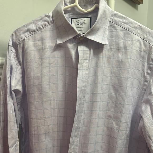 Charles Tyrwhitt Men's Lavender Check Dress Shirt - Picture 1 of 5